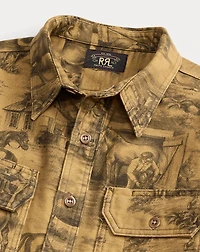 Equestrian-Print Moleskin Workshirt