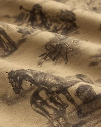 Equestrian-Print Moleskin Workshirt