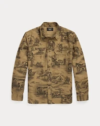 Equestrian-Print Moleskin Workshirt