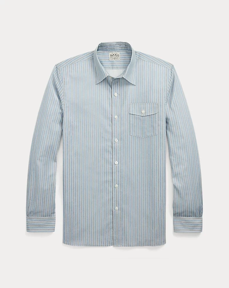 Slim Fit Stripe-Print Woven Shirt
