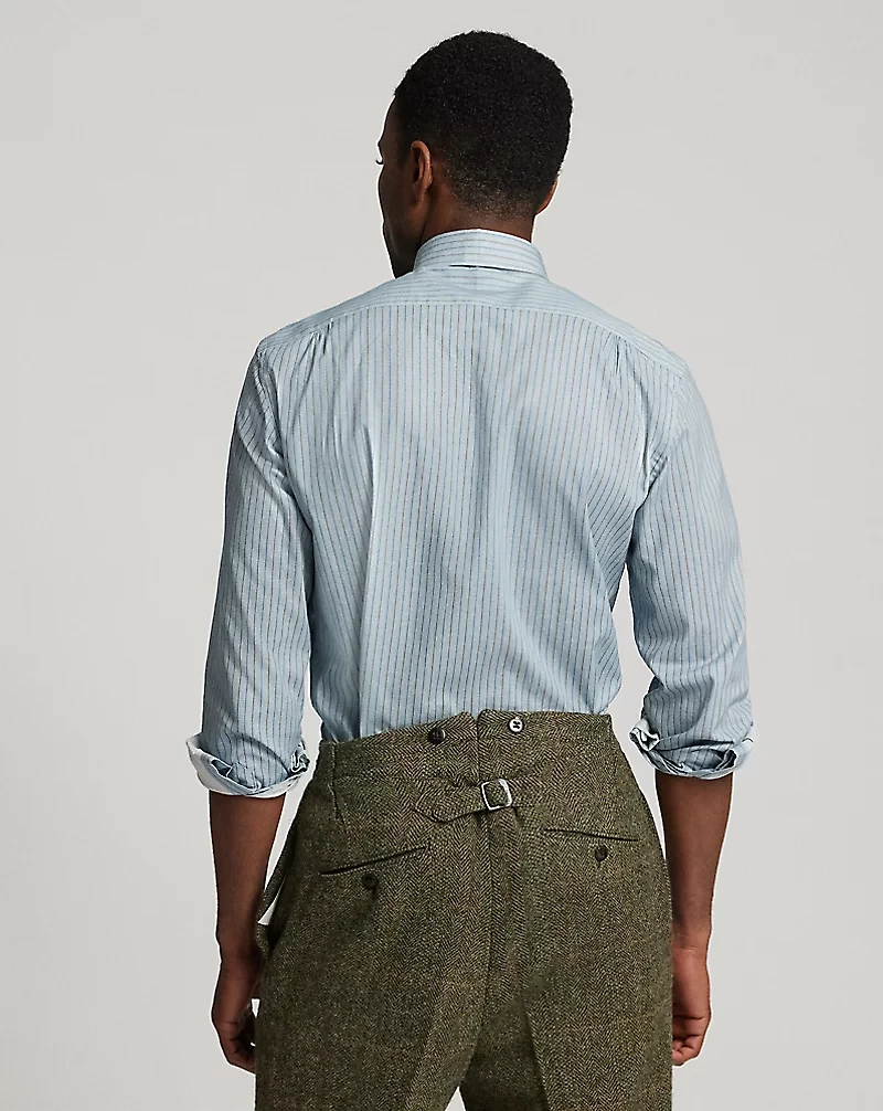 Slim Fit Stripe-Print Woven Shirt