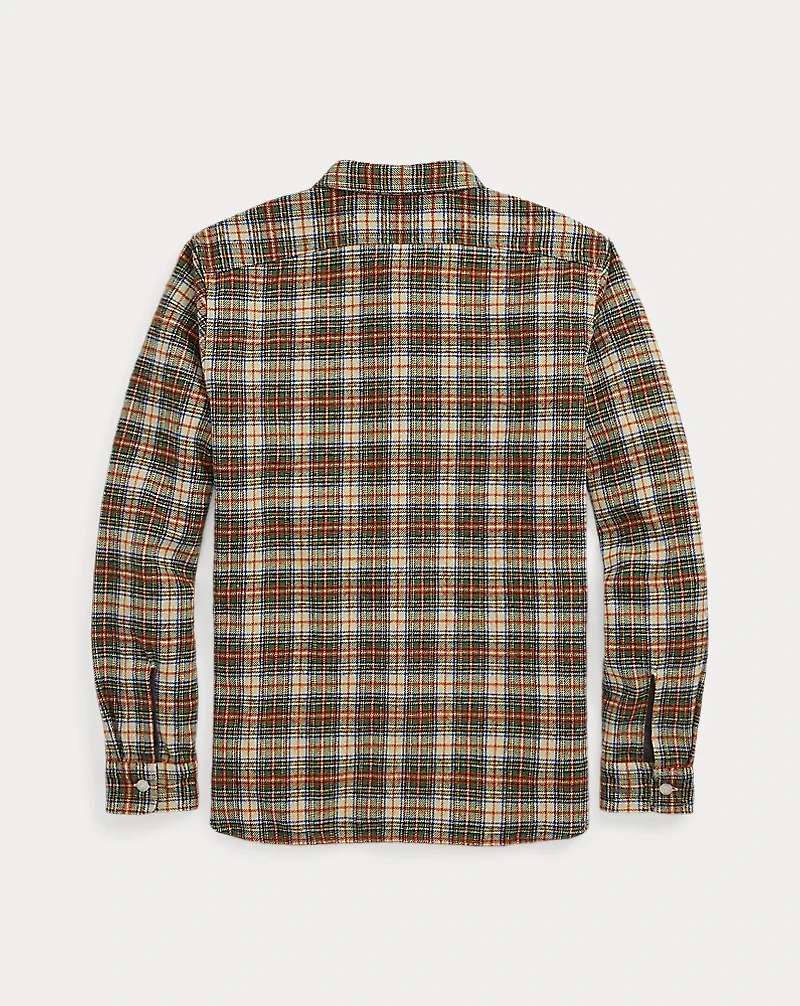 Plaid Wool-Blend Twill Workshirt