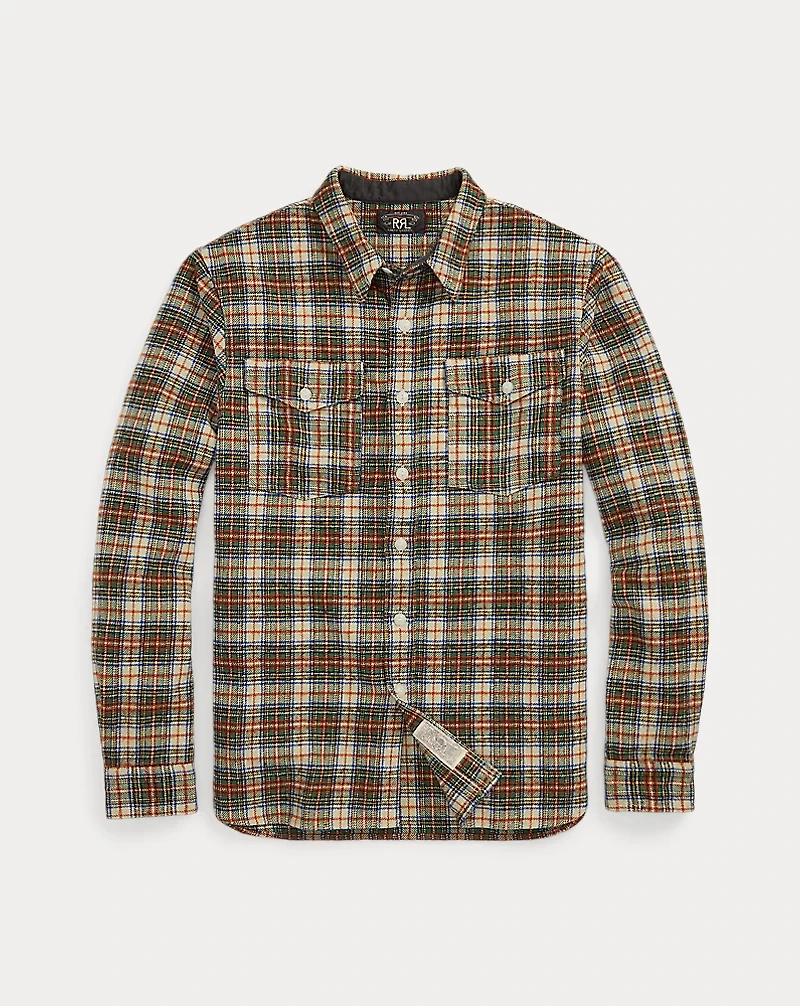 Plaid Wool-Blend Twill Workshirt