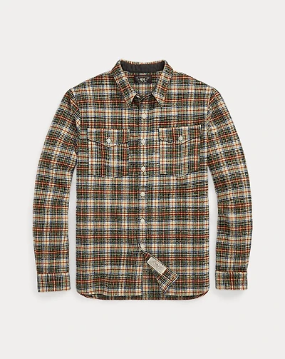 Plaid Wool-Blend Twill Workshirt