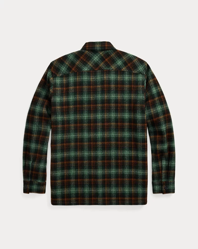 Plaid Wool Twill Overshirt