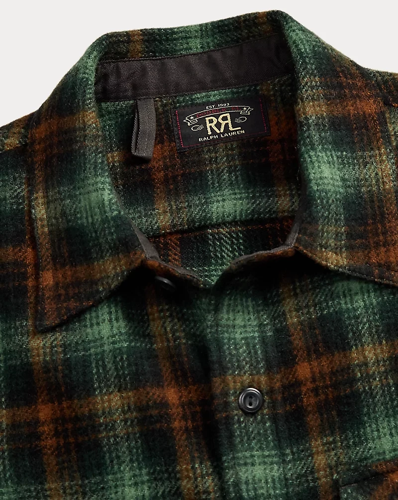 Plaid Wool Twill Overshirt