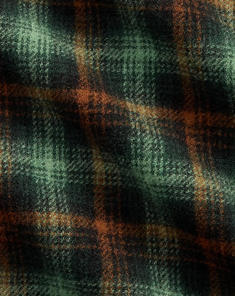 Plaid Wool Twill Overshirt