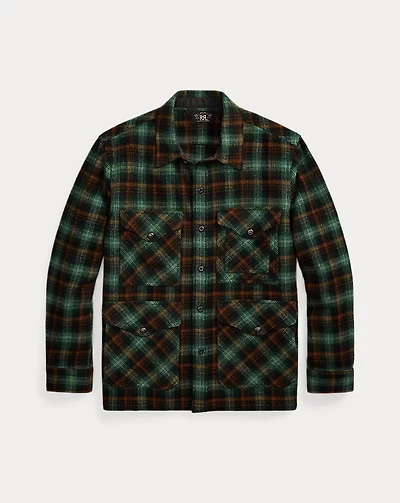 Plaid Wool Twill Overshirt