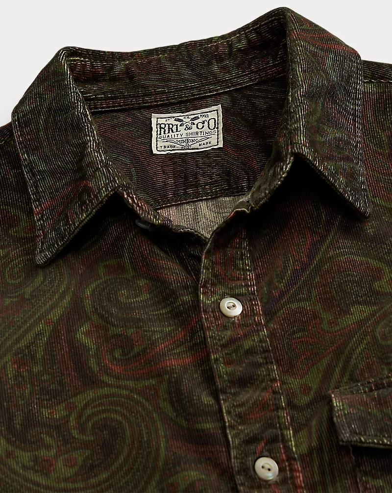 Paisley-Print Corduroy Workshirt