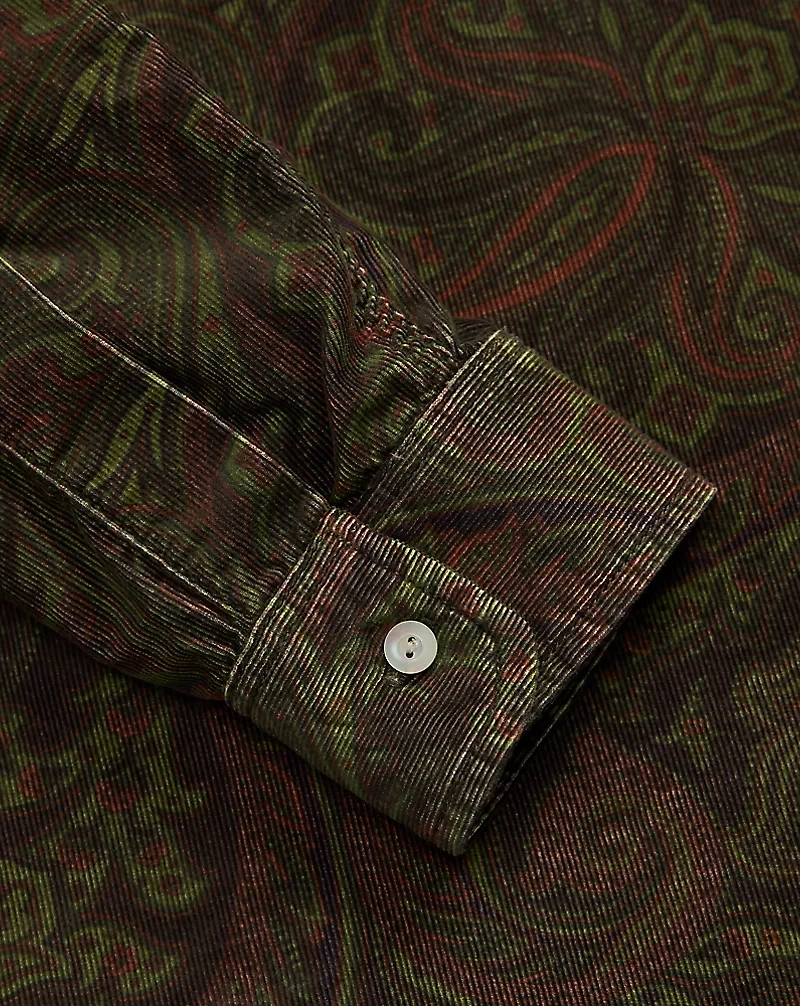 Paisley-Print Corduroy Workshirt