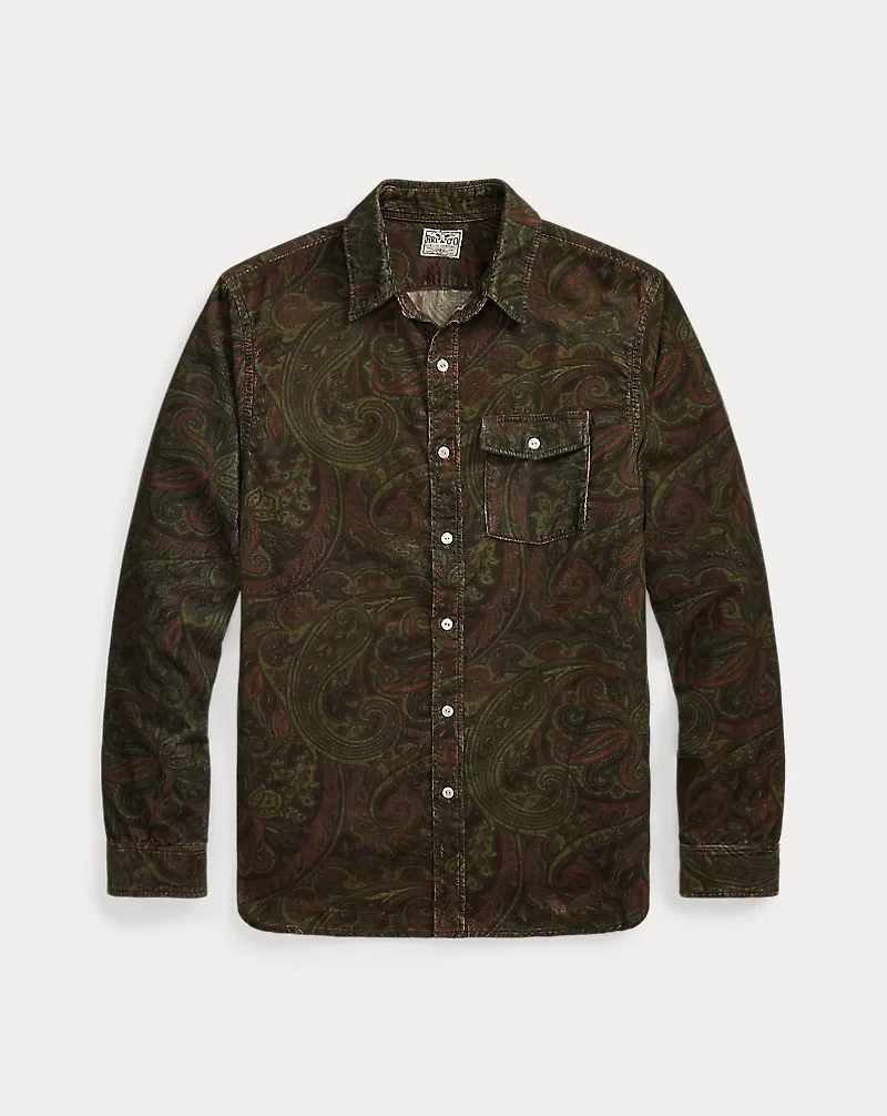 Paisley-Print Corduroy Workshirt