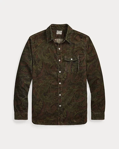 Paisley-Print Corduroy Workshirt