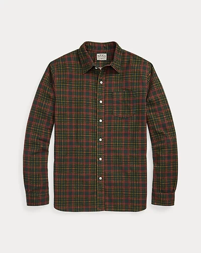 Plaid-Print Flannel Workshirt