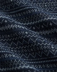Indigo Jacquard Henley Shirt