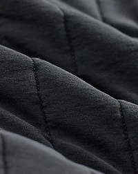 Fleece-Collar Quilted Jersey Jacket