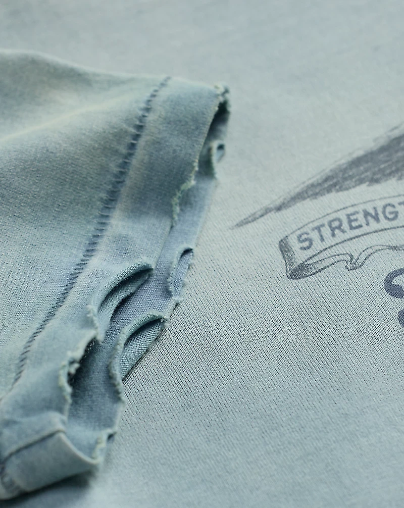 Distressed Jersey Graphic T-Shirt