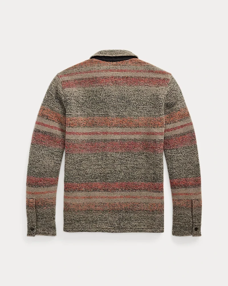 Striped Double-Knit Wool-Blend Jacket