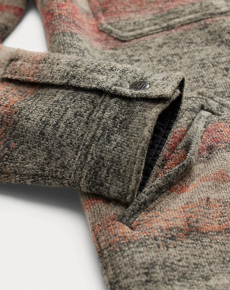 Striped Double-Knit Wool-Blend Jacket