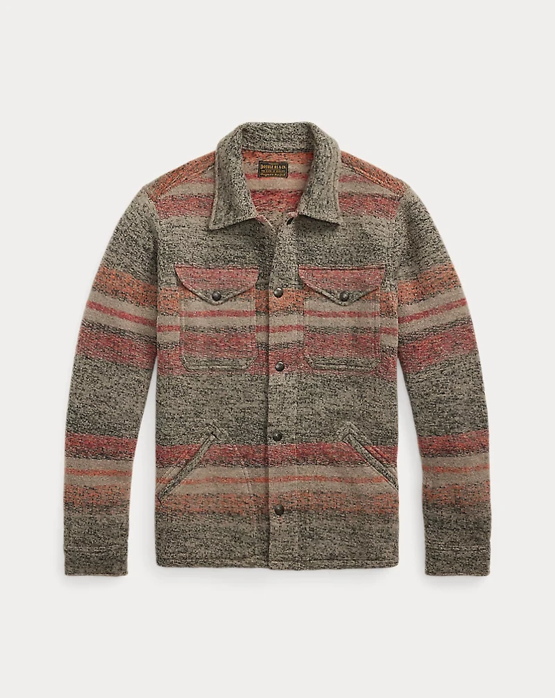 Striped Double-Knit Wool-Blend Jacket