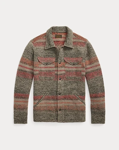 Striped Double-Knit Wool-Blend Jacket