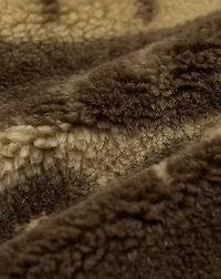 Faux-Fur-Trim Fleece Jacket