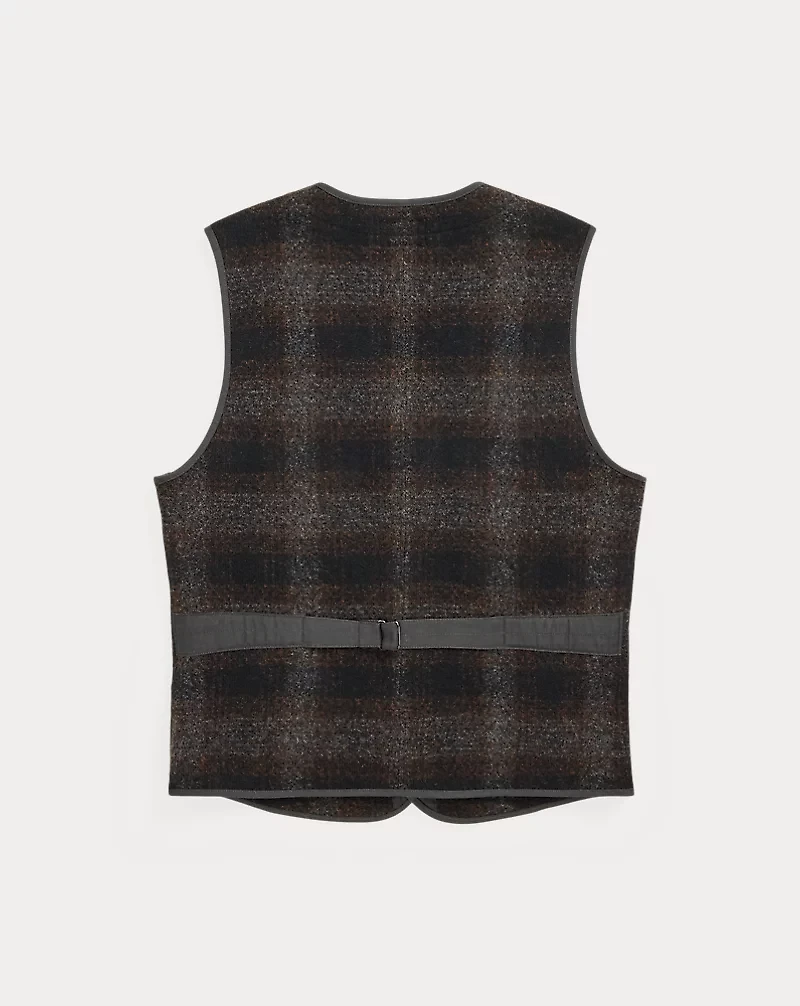 Plaid Wool-Cotton Vest