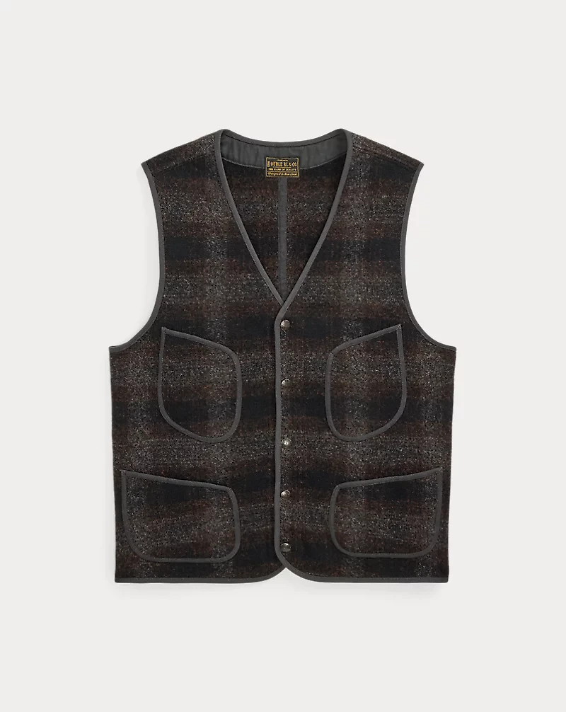 Plaid Wool-Cotton Vest