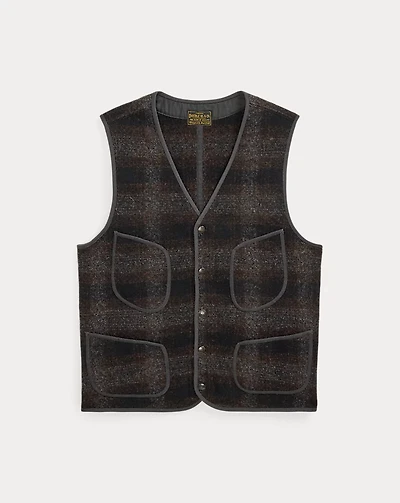 Plaid Wool-Cotton Vest
