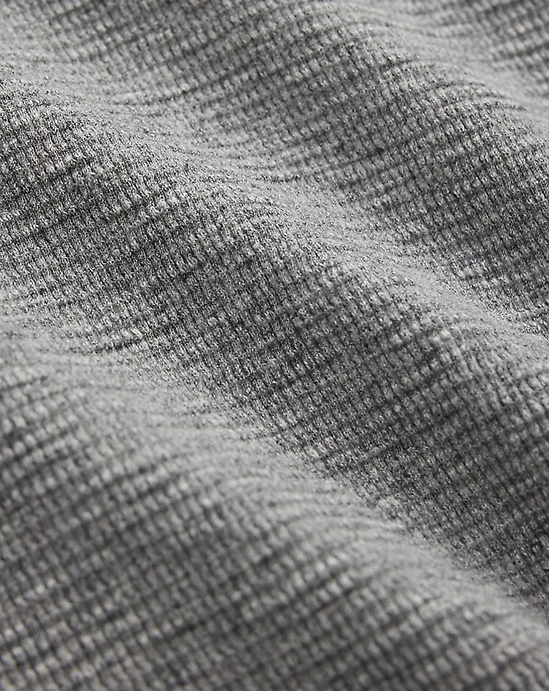 Garment-Dyed Waffle-Knit Henley Shirt
