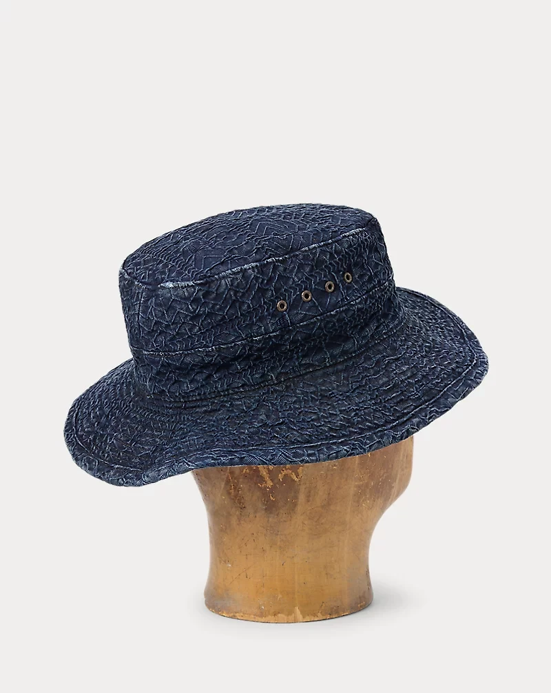 Indigo Jacquard Bucket Hat