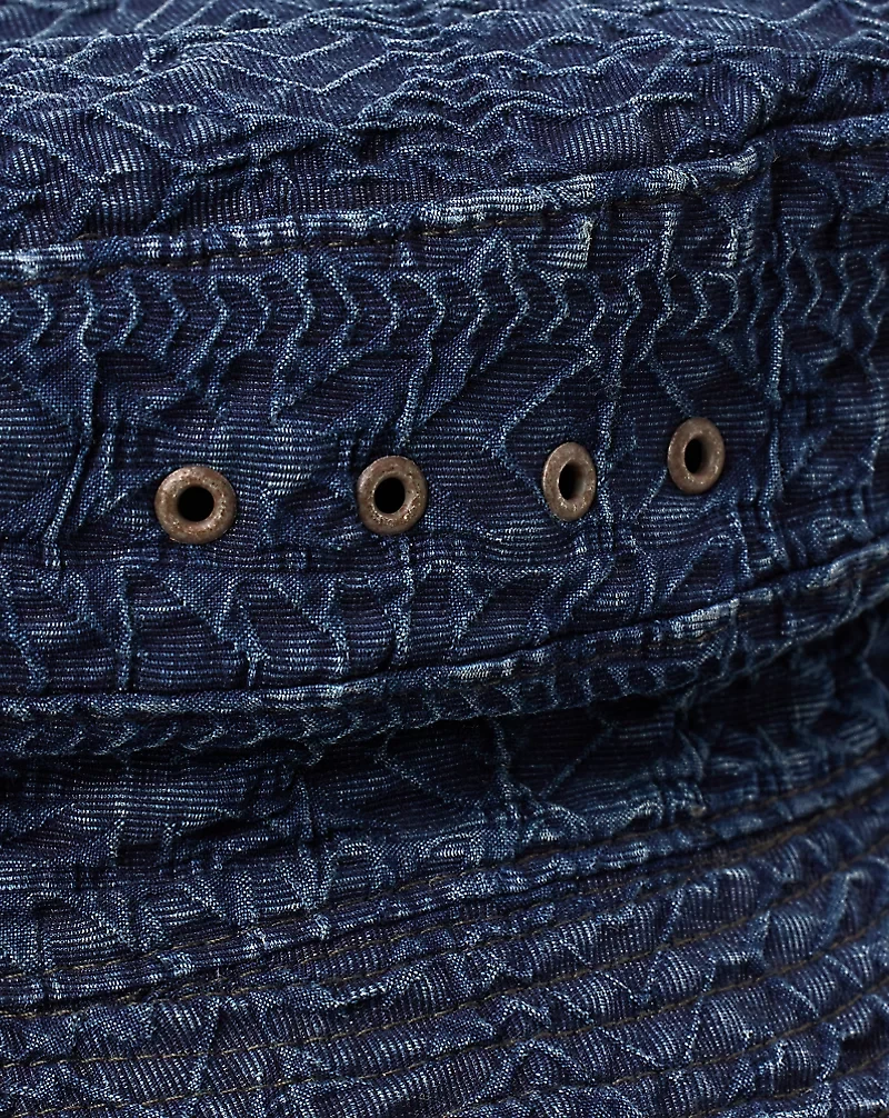 Indigo Jacquard Bucket Hat