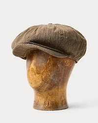 Striped Herringbone Twill Newsboy Cap