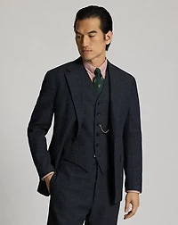 Indigo Checked Suit Jacket