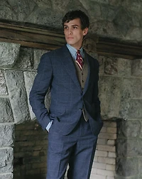 Indigo Checked Suit Jacket
