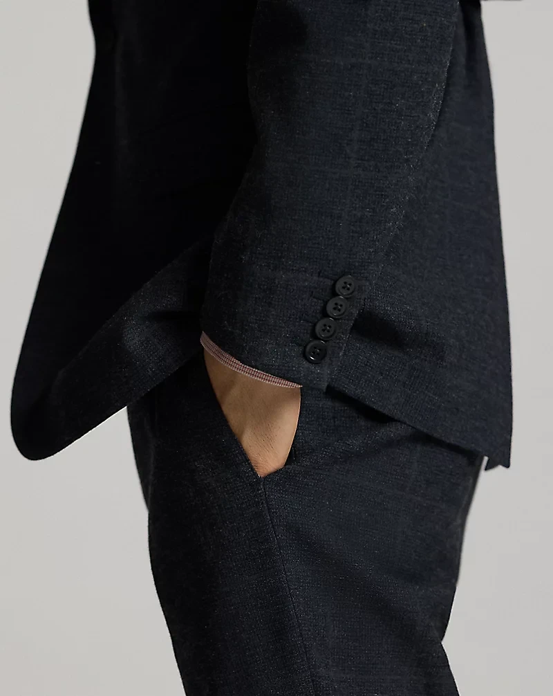 Indigo Checked Suit Jacket