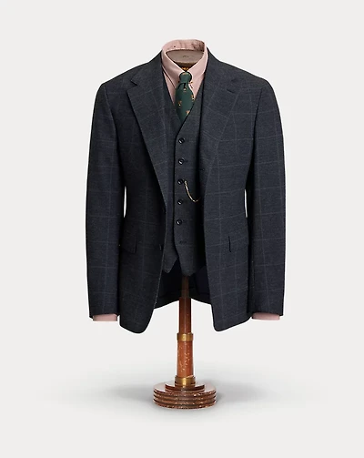 Indigo Checked Suit Jacket