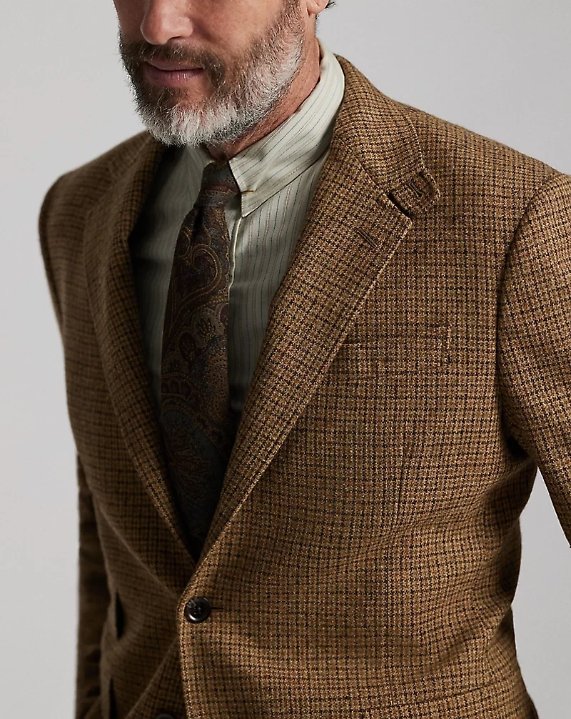Checked Wool Suit Jacket