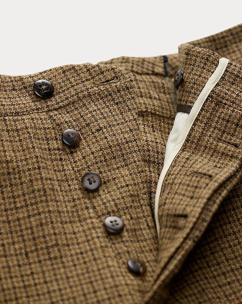 Slim Fit Checked Wool Suit Trouser