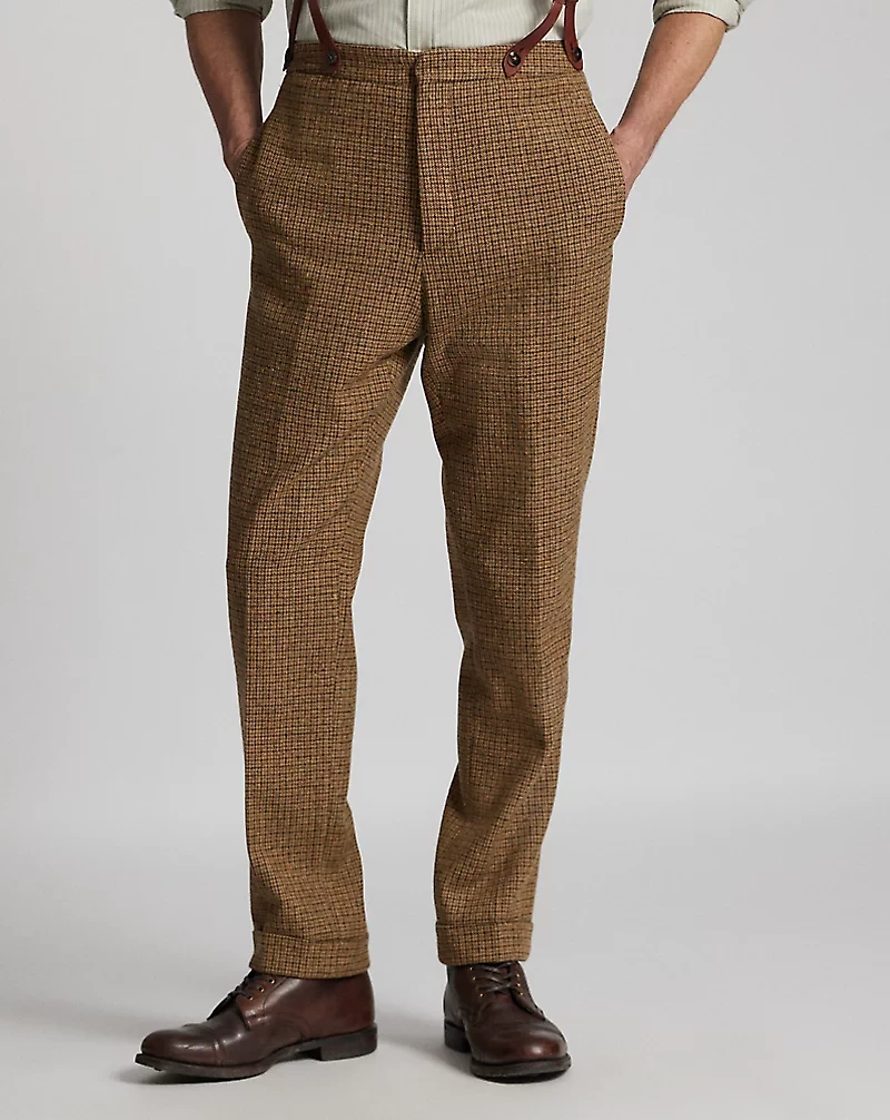 Slim Fit Checked Wool Suit Trouser