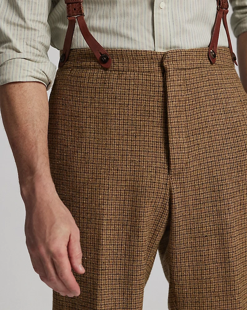 Slim Fit Checked Wool Suit Trouser