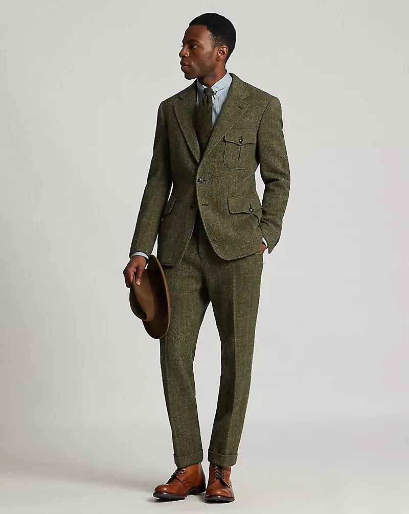 Windowpane Wool Suit Jacket