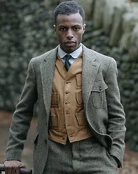 Windowpane Wool Suit Jacket
