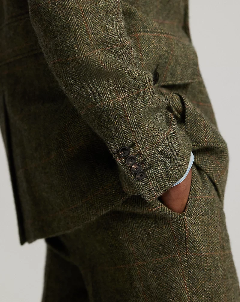 Windowpane Wool Suit Jacket