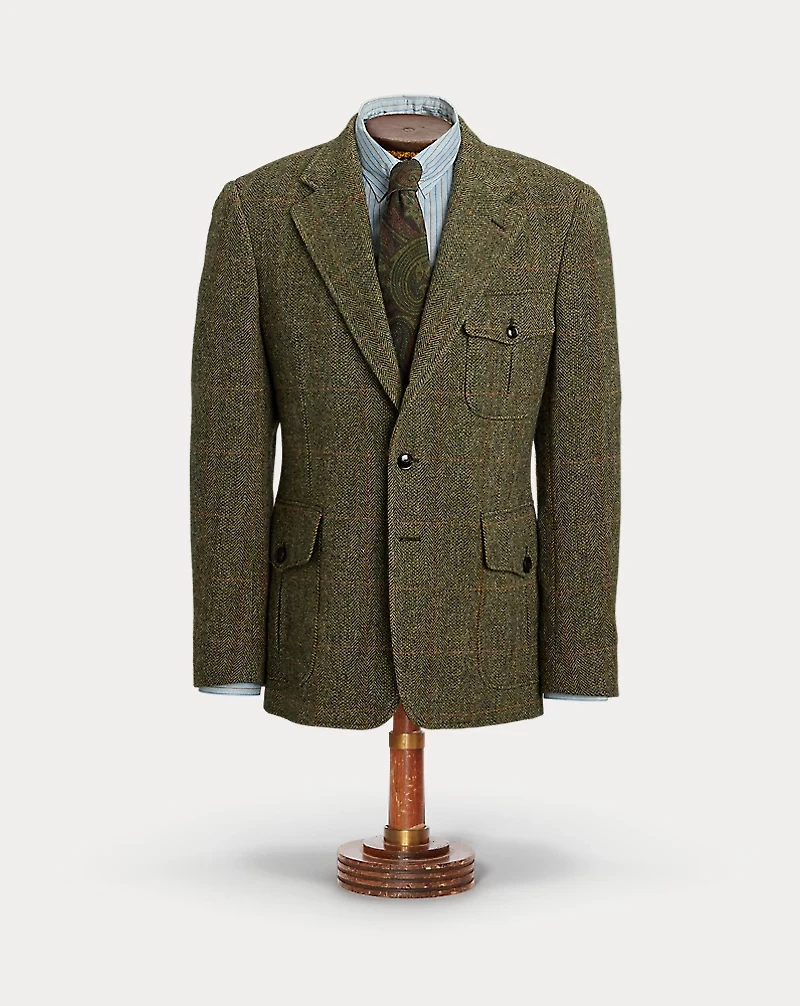 Windowpane Wool Suit Jacket