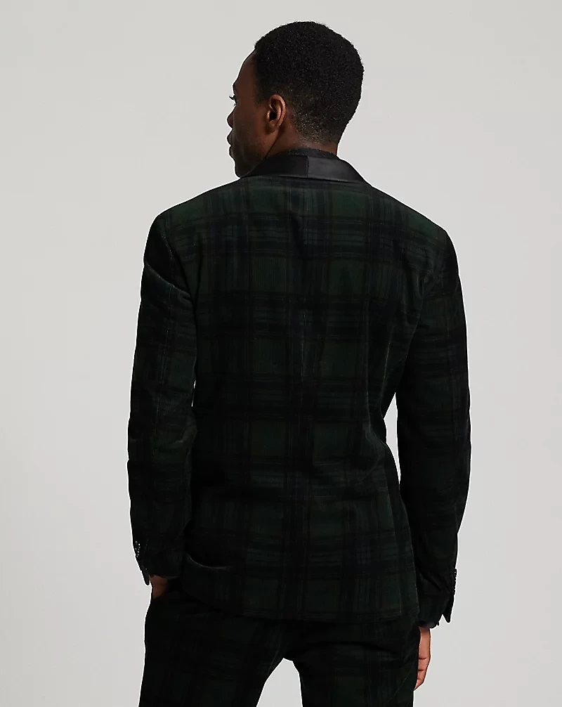 Plaid Corduroy Tuxedo Jacket