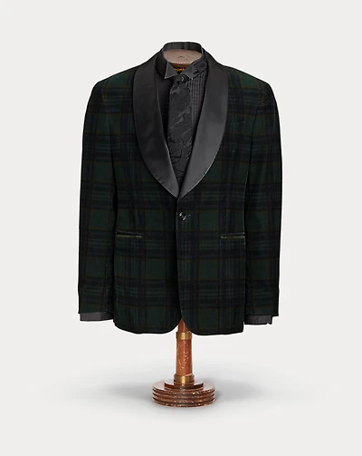 Plaid Corduroy Tuxedo Jacket