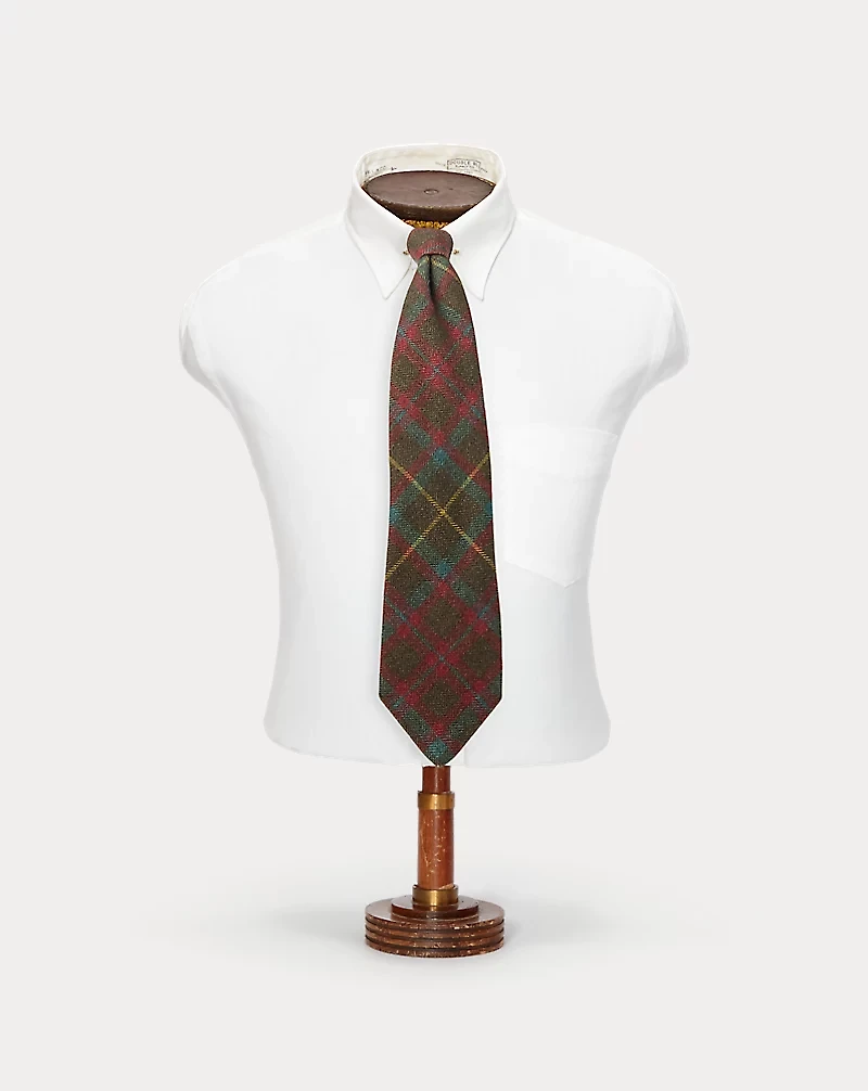 Handmade Plaid Cashmere-Wool Tie