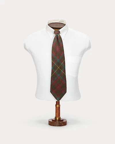 Handmade Plaid Cashmere-Wool Tie