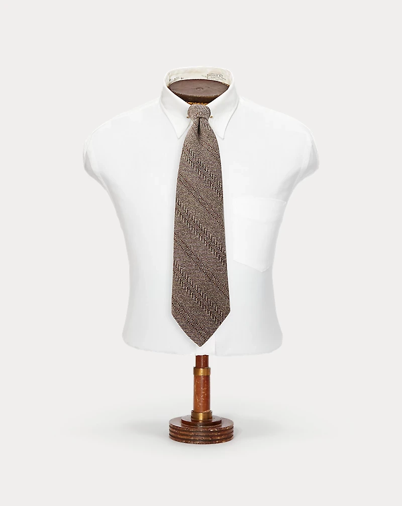 Handmade Wool Herringbone Tie