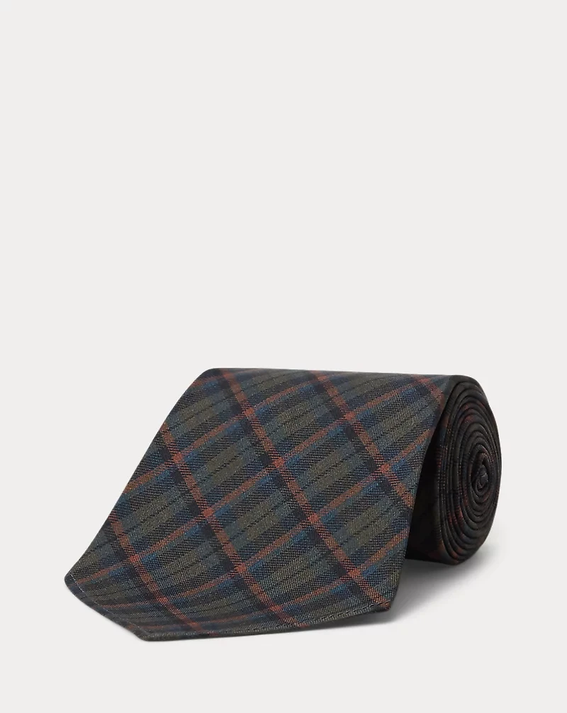 Handmade Plaid Silk Twill Tie